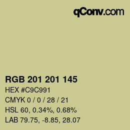 Color code: RGB 201 201 145 | qconv.com