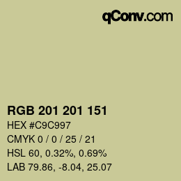 Color code: RGB 201 201 151 | qconv.com