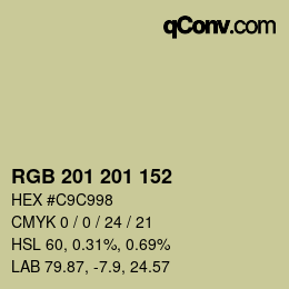 Color code: RGB 201 201 152 | qconv.com