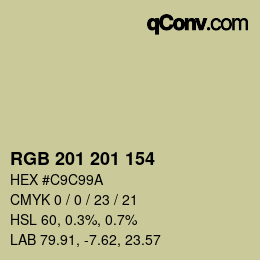 Color code: RGB 201 201 154 | qconv.com