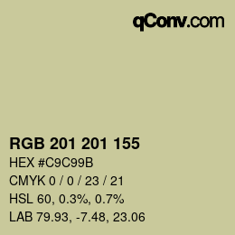 Color code: RGB 201 201 155 | qconv.com