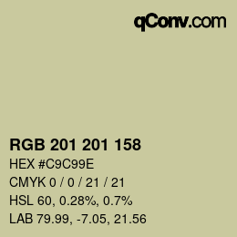 Color code: RGB 201 201 158 | qconv.com