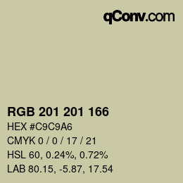 Color code: RGB 201 201 166 | qconv.com