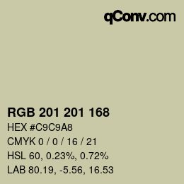 Color code: RGB 201 201 168 | qconv.com