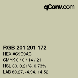 Color code: RGB 201 201 172 | qconv.com