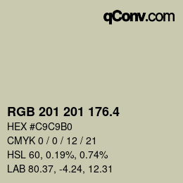 カラーコード: RGB 201 201 176.4 | qconv.com