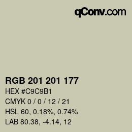 Color code: RGB 201 201 177 | qconv.com