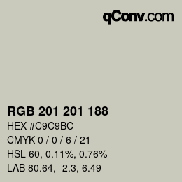 Color code: RGB 201 201 188 | qconv.com