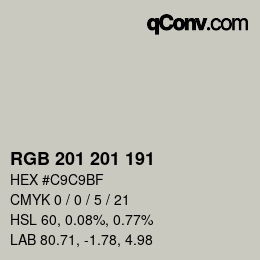 Color code: RGB 201 201 191 | qconv.com
