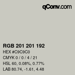 Color code: RGB 201 201 192 | qconv.com