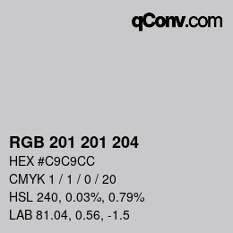 Color code: RGB 201 201 204 | qconv.com