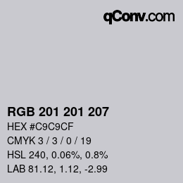 Color code: RGB 201 201 207 | qconv.com