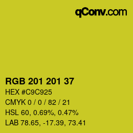 Color code: RGB 201 201 37 | qconv.com