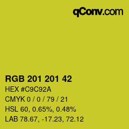 Color code: RGB 201 201 42 | qconv.com