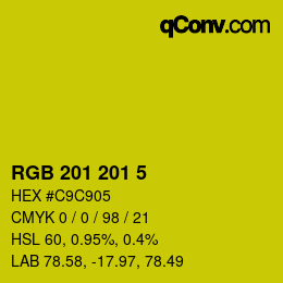 Color code: RGB 201 201 5 | qconv.com