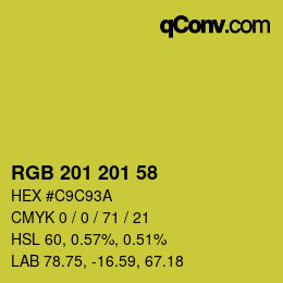 Color code: RGB 201 201 58 | qconv.com