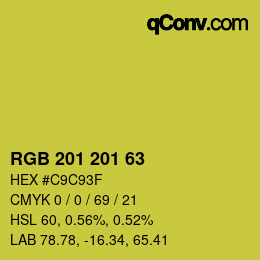 Color code: RGB 201 201 63 | qconv.com
