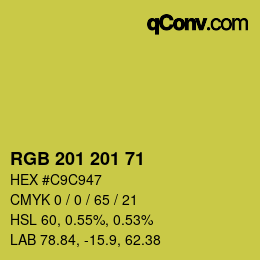 Color code: RGB 201 201 71 | qconv.com
