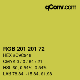 Color code: RGB 201 201 72 | qconv.com