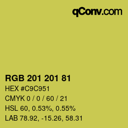 Color code: RGB 201 201 81 | qconv.com