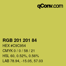 Color code: RGB 201 201 84 | qconv.com