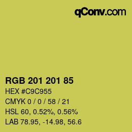 Color code: RGB 201 201 85 | qconv.com