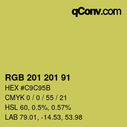 Color code: RGB 201 201 91 | qconv.com