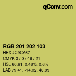 Color code: RGB 201 202 103 | qconv.com