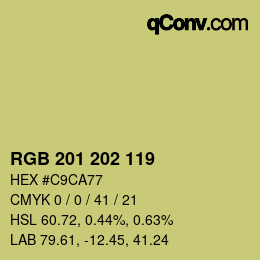 カラーコード: RGB 201 202 119 | qconv.com