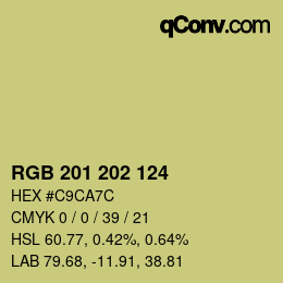カラーコード: RGB 201 202 124 | qconv.com