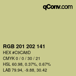 Color code: RGB 201 202 141 | qconv.com