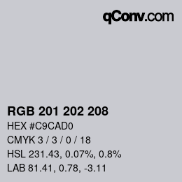 Color code: RGB 201 202 208 | qconv.com