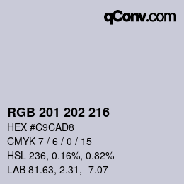 Color code: RGB 201 202 216 | qconv.com