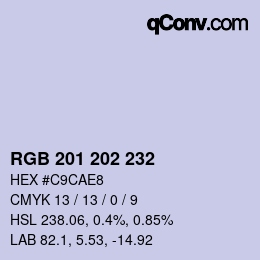 Color code: RGB 201 202 232 | qconv.com