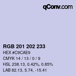 Color code: RGB 201 202 233 | qconv.com
