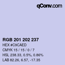カラーコード: RGB 201 202 237 | qconv.com