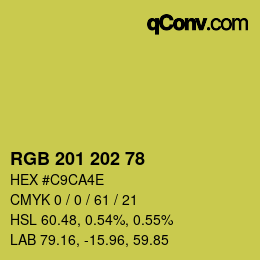 カラーコード: RGB 201 202 78 | qconv.com