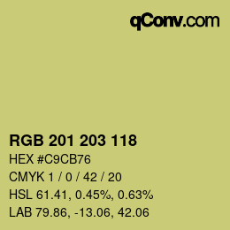 カラーコード: RGB 201 203 118 | qconv.com