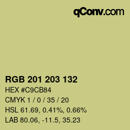 Color code: RGB 201 203 132 | qconv.com