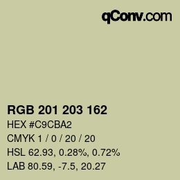 カラーコード: RGB 201 203 162 | qconv.com