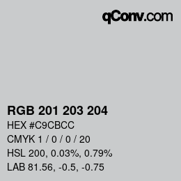 Code couleur: RGB 201 203 204 | qconv.com