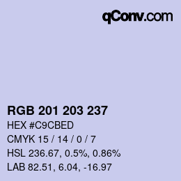 Color code: RGB 201 203 237 | qconv.com