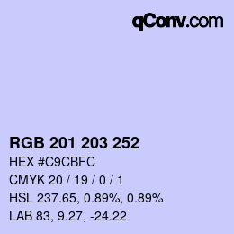 Color code: RGB 201 203 252 | qconv.com