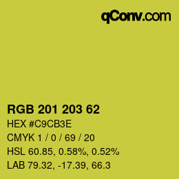 Código de color: RGB 201 203 62 | qconv.com