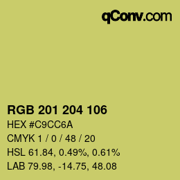 Color code: RGB 201 204 106 | qconv.com