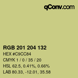 カラーコード: RGB 201 204 132 | qconv.com