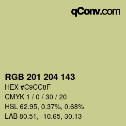 颜色代码: RGB 201 204 143 | qconv.com