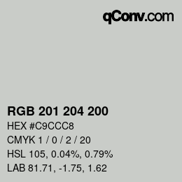 Color code: RGB 201 204 200 | qconv.com