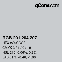 カラーコード: RGB 201 204 207 | qconv.com