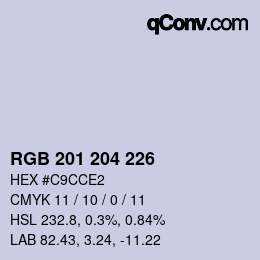 Color code: RGB 201 204 226 | qconv.com